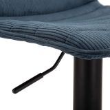 Sgabello blu Nero Regolabile Imbottito 43x50x86h cm, con Schienale - Essaou