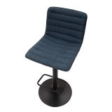 Sgabello blu Nero Regolabile Imbottito 43x50x86h cm, con Schienale - Essaou