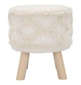Sgabello classico rivestito in tessuto 35x35x40h cm bianco - Bridges