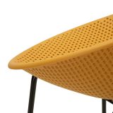 Sgabello Giallo Senape Nero set da 2 Indoor-outdoor Seduta Traforata Altezza Seduta 75 cm 51x82x58h cm, Materiale Struttura in Metallo - Trong
