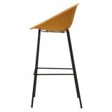 Sgabello Giallo Senape Nero set da 2 Indoor-outdoor Seduta Traforata Altezza Seduta 75 cm 51x82x58h cm, Materiale Struttura in Metallo - Trong