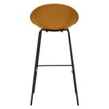 Sgabello Giallo Senape Nero set da 2 Indoor-outdoor Seduta Traforata Altezza Seduta 75 cm 51x82x58h cm, Materiale Struttura in Metallo - Trong