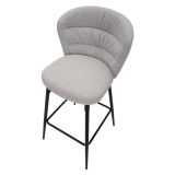 Sgabello Grigio Nero Imbottito Colore Struttura Nero 52x59x108h cm, Materiale Struttura in Legno Nobilitato - Guadal