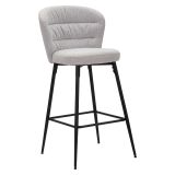 Sgabello Grigio Nero Imbottito Colore Struttura Nero 52x59x108h cm, Materiale Struttura in Legno Nobilitato - Guadal