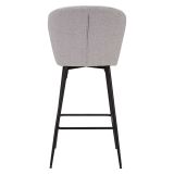 Sgabello Grigio Nero Imbottito Colore Struttura Nero 52x59x108h cm, Materiale Struttura in Legno Nobilitato - Guadal