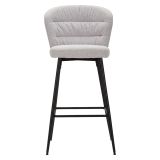 Sgabello Grigio Nero Imbottito Colore Struttura Nero 52x59x108h cm, Materiale Struttura in Legno Nobilitato - Guadal