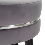 Sgabello Nero Imbottito Rivestimento in Velluto 35x35x74h cm, Materiale Struttura in Legno - Bran