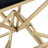Sgabello Nero oro Imbottito Colore Struttura oro 40x40x75h cm, Materiale Struttura in Metallo - Datipa