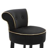 Sgabello Nero oro Imbottito Rivestimento in Velluto 46x48x96h cm, Materiale Struttura in Legno - Tupiza