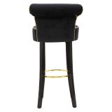 Sgabello Nero oro Imbottito Rivestimento in Velluto 46x48x96h cm, Materiale Struttura in Legno - Tupiza
