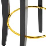 Sgabello Nero oro Imbottito Rivestimento in Velluto 46x48x96h cm, Materiale Struttura in Legno - Tupiza