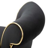 Sgabello Nero oro Imbottito Rivestimento in Velluto 46x48x96h cm, Materiale Struttura in Legno - Tupiza