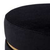 Sgabello Nero oro Rivestimento in Velluto Imbottito 35x35x41h cm, Colore Seduta Nero - Famamiri