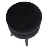 Sgabello Nero oro Rivestimento in Velluto Imbottito 35x35x41h cm, Colore Seduta Nero - Famamiri