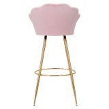 Sgabello Rosa oro Rivestimento in Velluto Imbottito 55x53x110h cm, Colore Seduta Rosa - Tequis
