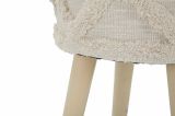 Sgabello scandi imbottito con gambe in legno 32x32x41h cm bianco - Bridges
