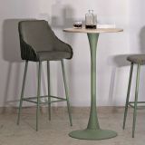 Sgabello Verde Imbottito set da 2 con Schienale 52x46x111h cm, Materiale Struttura in Legno Nobilitato - Spiti