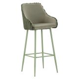 Sgabello Verde Imbottito set da 2 con Schienale 52x46x111h cm, Materiale Struttura in Legno Nobilitato - Spiti