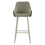 Sgabello Verde Imbottito set da 2 con Schienale 52x46x111h cm, Materiale Struttura in Legno Nobilitato - Spiti