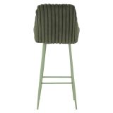 Sgabello Verde Imbottito set da 2 con Schienale 52x46x111h cm, Materiale Struttura in Legno Nobilitato - Spiti