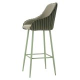 Sgabello Verde Imbottito set da 2 con Schienale 52x46x111h cm, Materiale Struttura in Legno Nobilitato - Spiti