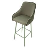 Sgabello Verde Imbottito set da 2 con Schienale 52x46x111h cm, Materiale Struttura in Legno Nobilitato - Spiti