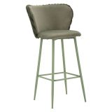 Sgabello Verde Imbottito set da 2 con Schienale 55x58x106h cm, Materiale Struttura in Legno Nobilitato - Kalpa