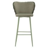 Sgabello Verde Imbottito set da 2 con Schienale 55x58x106h cm, Materiale Struttura in Legno Nobilitato - Kalpa