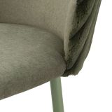 Sgabello Verde Imbottito set da 2 con Schienale 55x58x106h cm, Materiale Struttura in Legno Nobilitato - Kalpa
