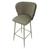 Sgabello Verde Imbottito set da 2 con Schienale 55x58x106h cm, Materiale Struttura in Legno Nobilitato - Kalpa