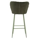 Sgabello Verde Imbottito set da 2 con Schienale 55x58x106h cm, Materiale Struttura in Legno Nobilitato - Kalpa