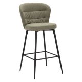 Sgabello Verde Nero Imbottito Colore Struttura Nero 52x59x108h cm, Materiale Struttura in Legno Nobilitato - Guadal