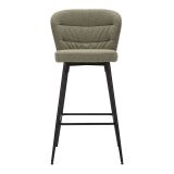 Sgabello Verde Nero Imbottito Colore Struttura Nero 52x59x108h cm, Materiale Struttura in Legno Nobilitato - Guadal