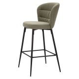 Sgabello Verde Nero Imbottito Colore Struttura Nero 52x59x108h cm, Materiale Struttura in Legno Nobilitato - Guadal