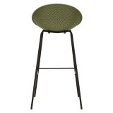 Sgabello Verde Nero set da 2 Indoor-outdoor Seduta Traforata Altezza Seduta 75 cm 51x82x58h cm, Materiale Struttura in Metallo - Trong