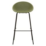 Sgabello Verde Nero set da 2 Indoor-outdoor Seduta Traforata Altezza Seduta 75 cm 51x82x58h cm, Materiale Struttura in Metallo - Trong