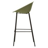 Sgabello Verde Nero set da 2 Indoor-outdoor Seduta Traforata Altezza Seduta 75 cm 51x82x58h cm, Materiale Struttura in Metallo - Trong