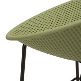 Sgabello Verde Nero set da 2 Indoor-outdoor Seduta Traforata Altezza Seduta 75 cm 51x82x58h cm, Materiale Struttura in Metallo - Trong