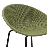 Sgabello Verde Nero set da 2 Indoor-outdoor Seduta Traforata Altezza Seduta 75 cm 51x82x58h cm, Materiale Struttura in Metallo - Trong