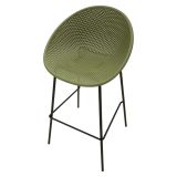 Sgabello Verde Nero set da 2 Indoor-outdoor Seduta Traforata Altezza Seduta 75 cm 51x82x58h cm, Materiale Struttura in Metallo - Trong