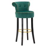 Sgabello Verde oro Imbottito Rivestimento in Velluto 46x48x96h cm, Materiale Struttura in Legno - Tupiza