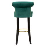 Sgabello Verde oro Imbottito Rivestimento in Velluto 46x48x96h cm, Materiale Struttura in Legno - Tupiza