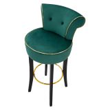 Sgabello Verde oro Imbottito Rivestimento in Velluto 46x48x96h cm, Materiale Struttura in Legno - Tupiza
