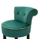 Sgabello Verde oro Imbottito Rivestimento in Velluto 46x48x96h cm, Materiale Struttura in Legno - Tupiza