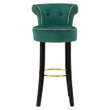Sgabello Verde oro Imbottito Rivestimento in Velluto 46x48x96h cm, Materiale Struttura in Legno - Tupiza