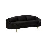 Sofà in legno e metallo rivestito in tessuto nero e oro 185x84x68h cm - Verte