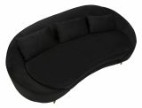 Sofà in legno e metallo rivestito in tessuto nero e oro 185x84x68h cm - Verte