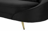 Sofà in legno e metallo rivestito in tessuto nero e oro 185x84x68h cm - Verte
