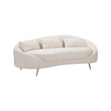 Sofà moderno crema e oro 185x84x68h cm - Verte