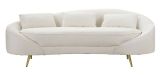 Sofà moderno crema e oro 185x84x68h cm - Verte